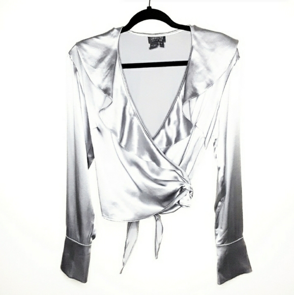 Lafayette 148 New York Tops - Lafayette 148 Silk Wrap and Tie Blouse